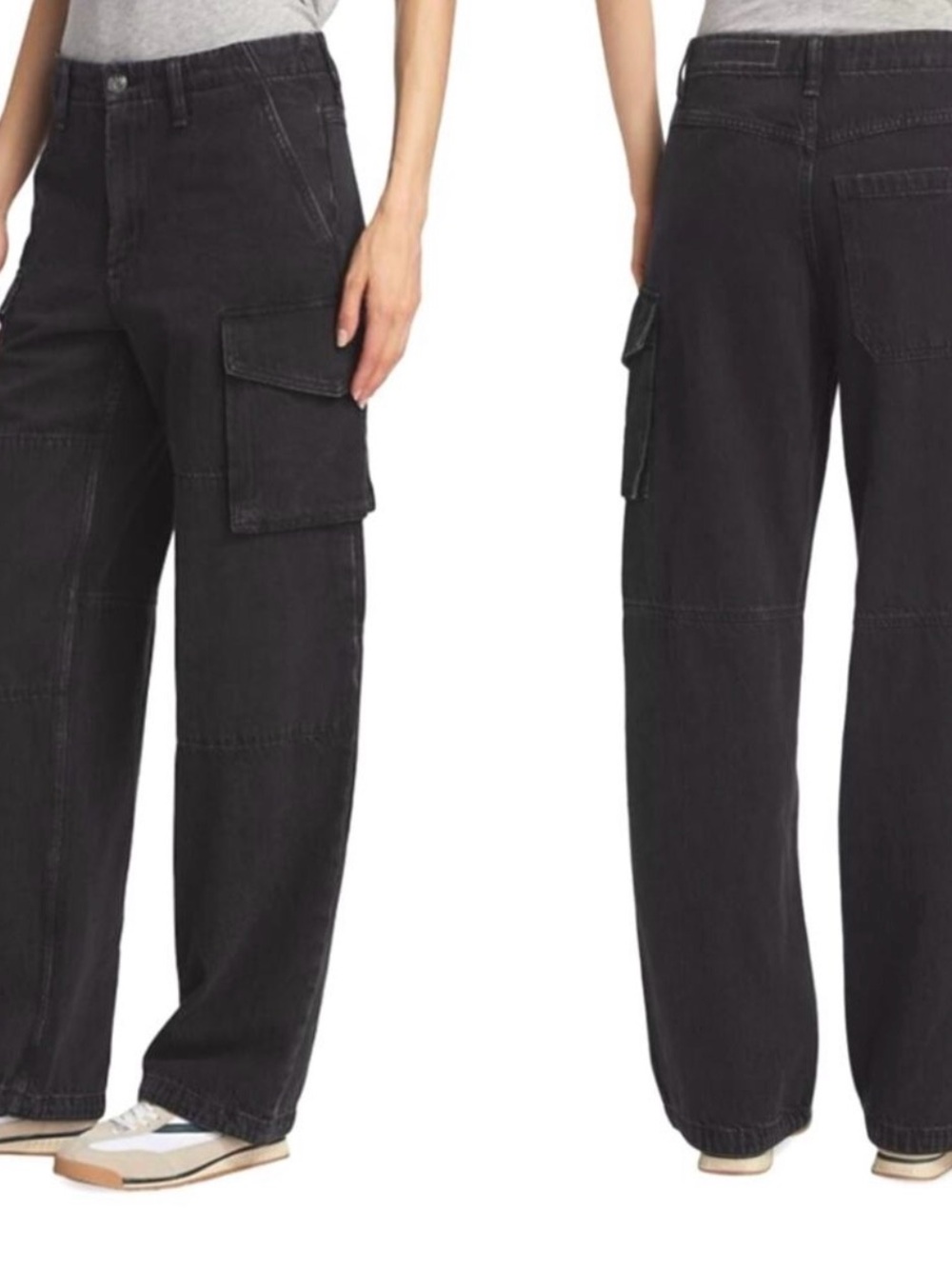 rag & bone Black Wide-Leg Cargo Pants